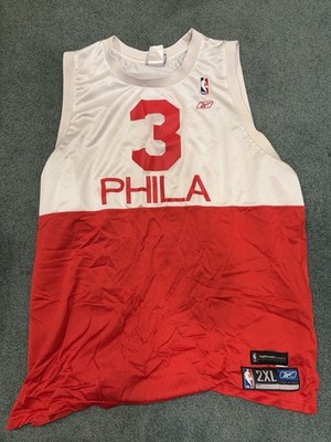 100% Authentic 2003 04 Allen Iverson 76ers Sixers Reebok Jersey 52 2XL Throwback