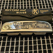 HOHNER Rhythm  Blues Chromatic Harmonica Key of C Silver/Black w/ Case
