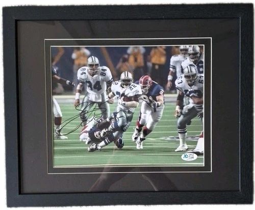 Emmitt Smith Cowboys Signed 8x10 5 Star Authenticated Framed To 11x14 HOF