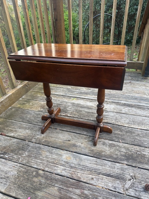 vintage brandt furniture Co. Drop-Leaf stamped table