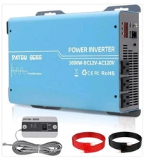 Pure Sine Wave Power Inverter 1600w - 3200w Peak DC 12V to AC 110V Solar Vehicle