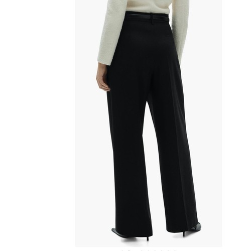 Mango Pleated Wide Leg Pants Black Size 4 NWT