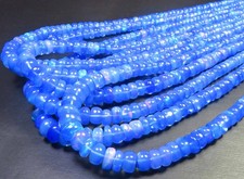 Ethiopian Blue Opal Gemstone Rondelle Beads 4-6mm 16Inch Natural Opal Fire Beads