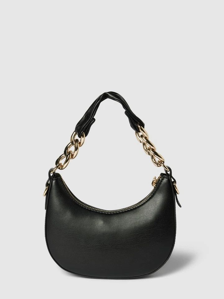 Seidenfelt Crossbody Bag mit Label-Detail Modell 'Eke' in black - Bild 3 von 4