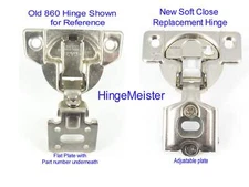 Grass 860-01 & 860-02 Soft Close flat plate Replacement hinge-NEW- Sold in Pairs