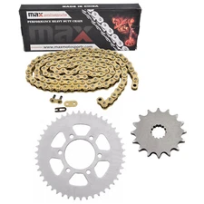 Gold Drive Chain and Sprockets Kit for Kawasaki EX650 Ninja 650 Ninja 650R