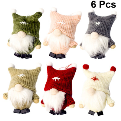 6PCS Hanging Gnomes Tree Scandinavian Christmas Tree Topper Christmas Ornament