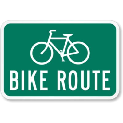 Bike Route Aluminum Weatherproof 8'' x 12'' Sign