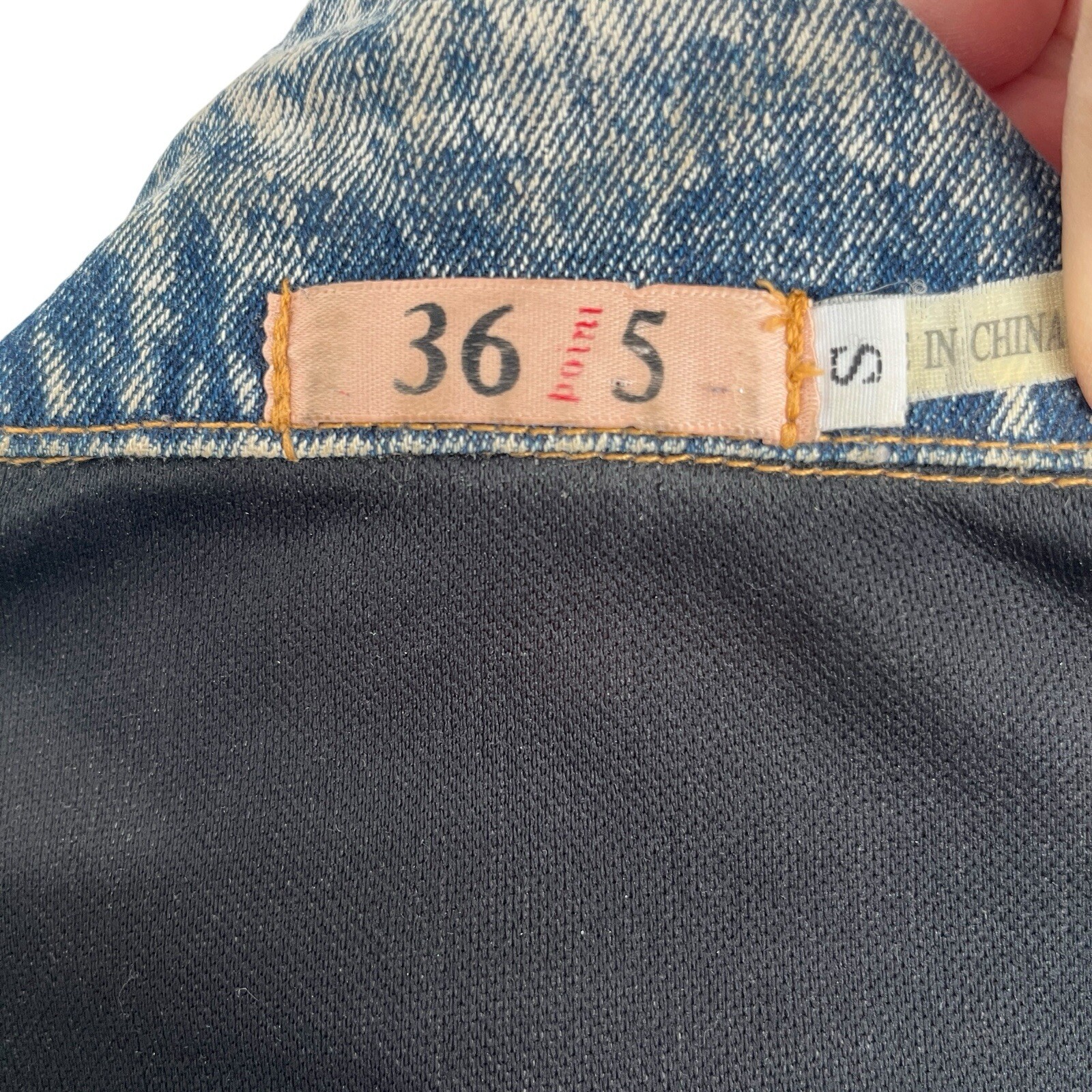 36 Point 5 Leopard Patchwork Trucker Jacket S Aci… - image 7