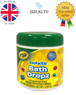 Neu Crayola Bath Dropz Aquarelltabletten, Kinder Badebombe Tropfen 60 Tabletten