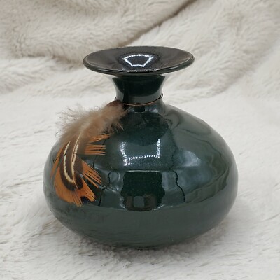 Bud Vase Vessel Signed RB Roger Butler Handmade Feather River Pottery
