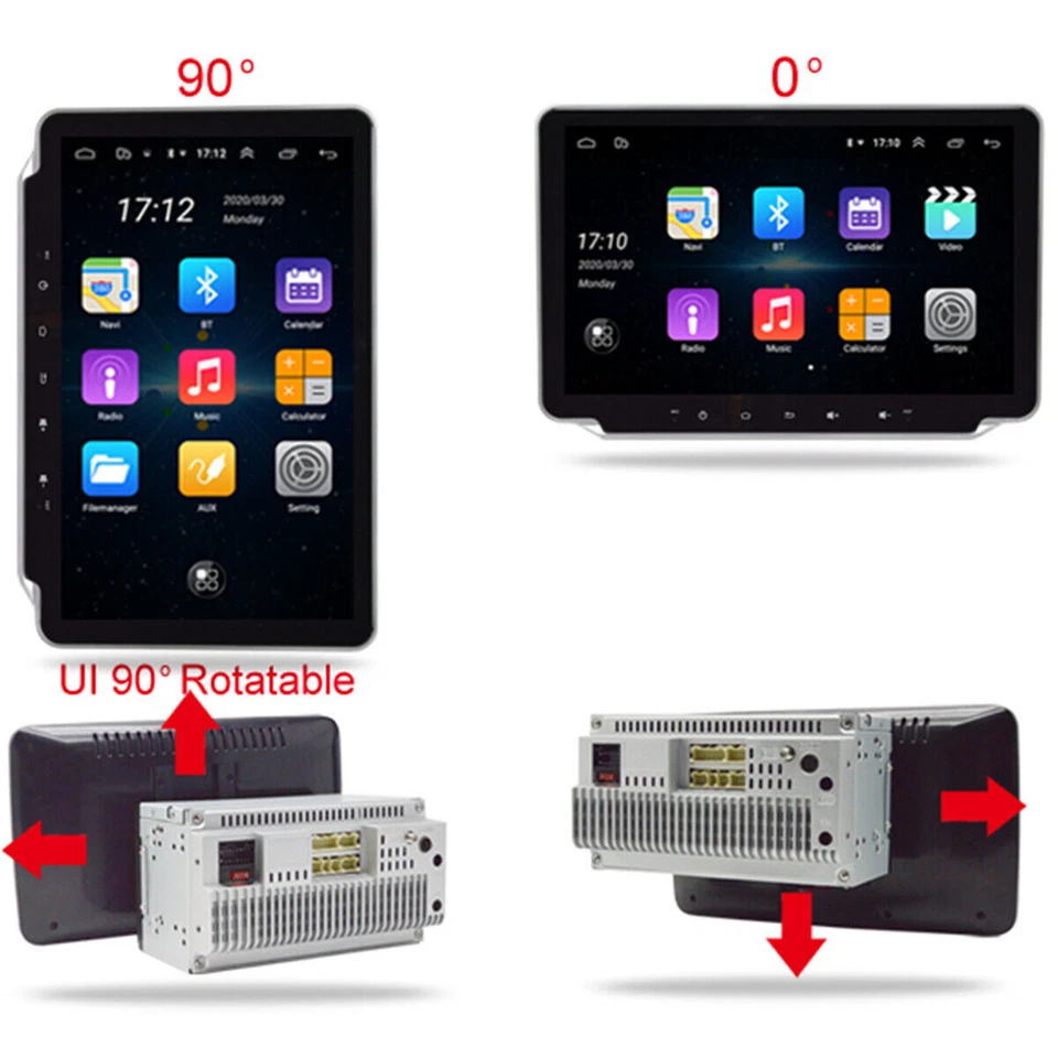 Radio estéreo con pantalla táctil para automóvil de 10,1 pulgadas 2 DIN GPS reproductor Wifi BT Android 9.1 cámara Foto 4 de 4