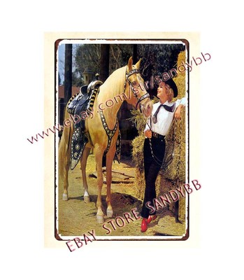 1970s Calendar Cowgirls western partners metal tin sign wall decor design ideas