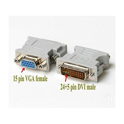 2 Pack DVI-I 24+5 Pin Dual Link Male to VGA Female Adapter Converter Monitor PC