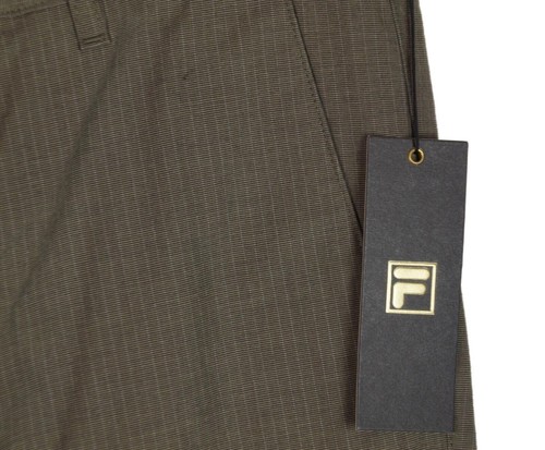 Nuevo Pantalón Auténtico Para Hombre Fila Pin Rayas Mediano W32" L33" Línea Dorada Beige - Imagen 4 de 6