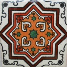 C 113 MEXICAN TILES CERAMIC HAND MADE SPANISH INFLUENCE TALAVERA MOSAIC ART