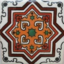C#113) MEXICAN TILES CERAMIC HAND MADE SPANISH INFLUENCE TALAVERA MOSAIC ART