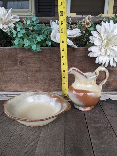 Vintage Frankoma Pottery Desert Sand Pitcher and Basin 30A & 30B - Picture 9 of 12