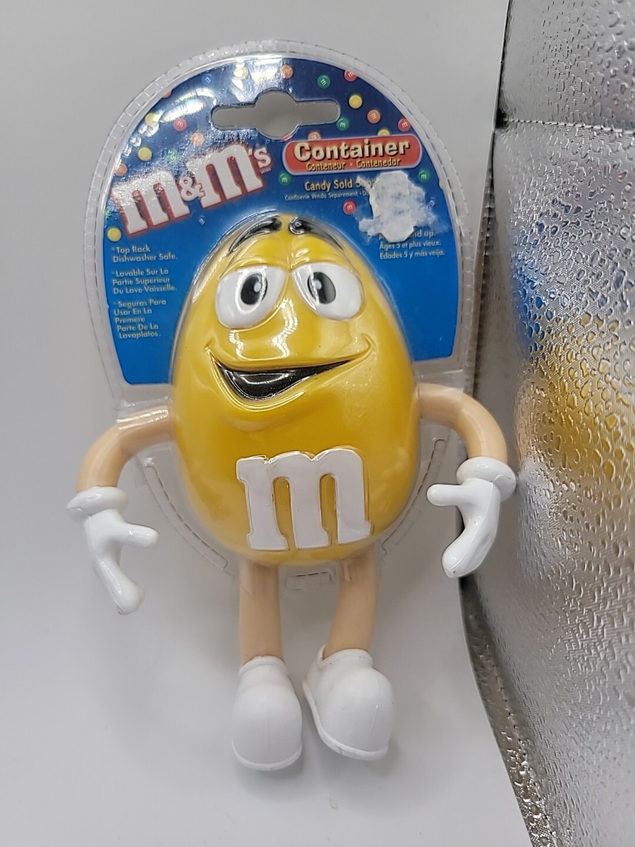 M&M'S YELLOW PEANUT CHARACTER CANDY PLASTIC CONTAINER NEW SEALED