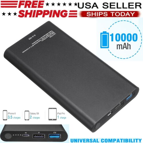 10000mAh Portable Slim Power Bank Fast Charging External Battery Backup Charger - Afbeelding 1 van 17