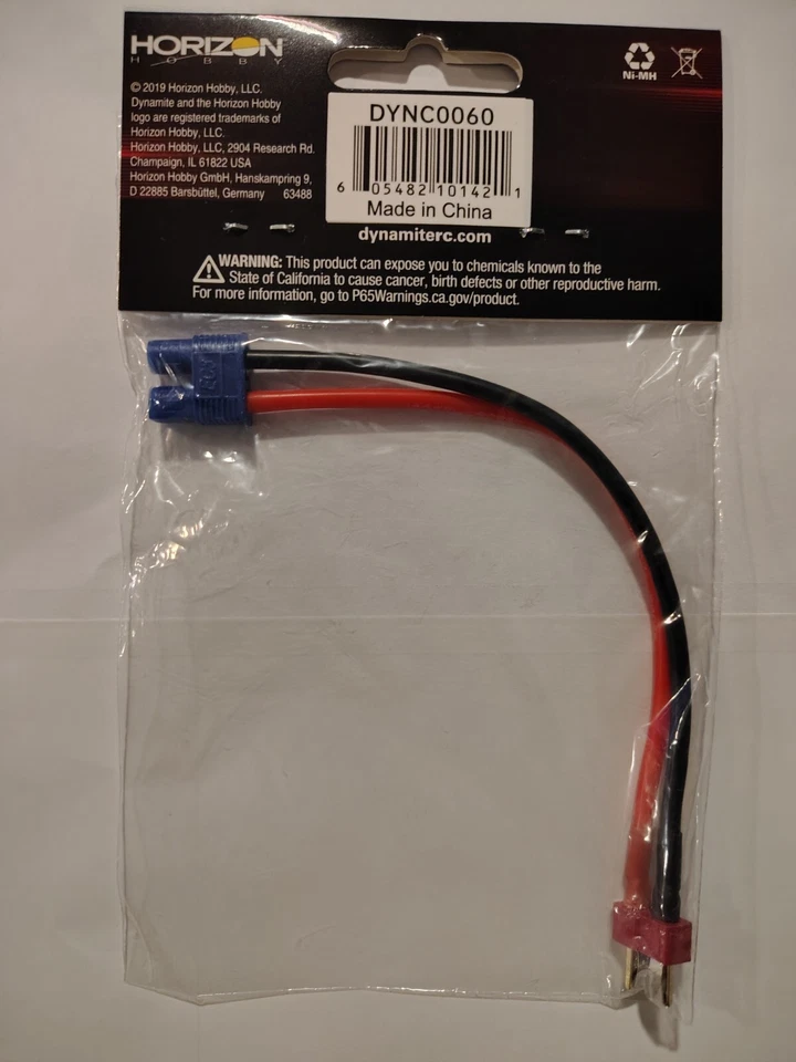 Dynamite Battery Adapter EC3 Battery to Male Deans DYNC0060 - Image 2 of 2