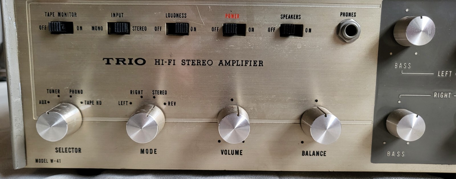 KENWOOD TRIO W41 HI FI Stereo Tube Amplifier NOT TESTED, FOR PARTS