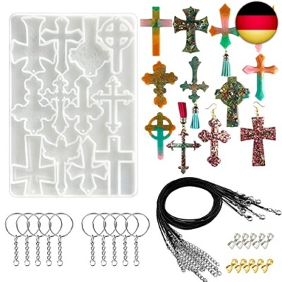 Woohome Schmuck Silikonform Gießform Resin Form, Kreuzen Silikon Gießformen mit 