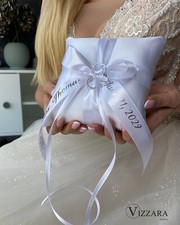 Ring bearer pillow White wedding, Personalized, Ring pillow wedding White