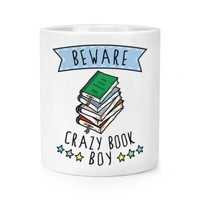 Beware VerrüCkte Buch Jungen Makeup Pinsel Bleistift Topf Lustig Witz BüCherwurm