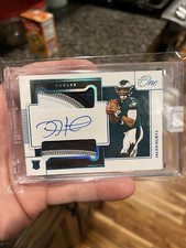 2020 Panini One - Rookie Dual Patch Autographs Blue #44 Jalen Hurts /99 RPA