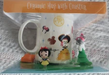 Disney Parks Jerrod Maruyama Ceramic Mug W/Coaster Set Magic Kingdom New Sealed!