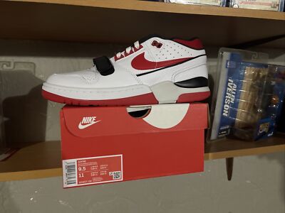 MENS NIKE AIR ALPHA FORCE 88_WHITE/UNIVERSITY RED-BLACK-GREY DZ4627-100-SIZE 9.5
