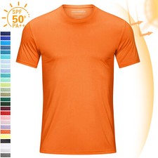 Men's UPF50 Short Sleeve T-Shirt Quick Dry Running Fishing Performance Tee Tops
