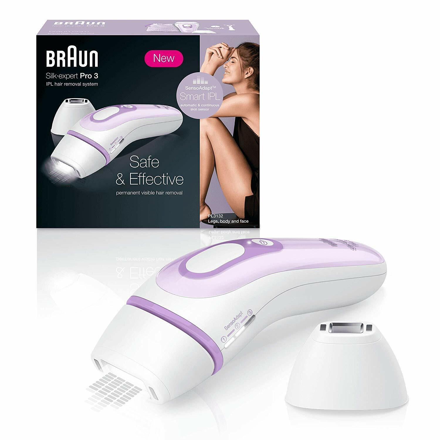  Braun Sistema de depilación IPL de larga duración para mujeres  y hombres, nuevo Silk Expert Pro 3 PL3221, uso de la cabeza a los pies,  para cuerpo y cara, alternativa a