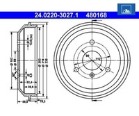 Bremstrommel Ate 24.0220-3027.1 FüR Smart Fortwo Coupe
