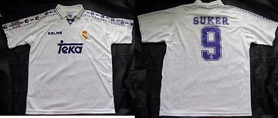 Davor Suker #9 REAL MADRID RETRO home shirt jersey KELME 1996-1997