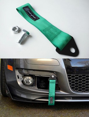 Universal Racing Sport Tow Hook Strap Band High Strength Heavy Duty Loop Green