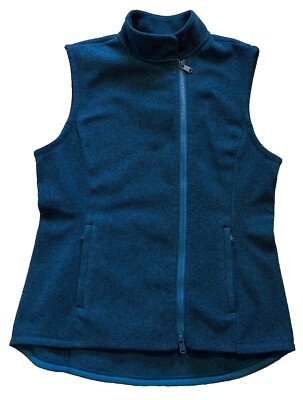 Athleta Stroll Fleece Moto Vest Women's L Green Full Zip Large