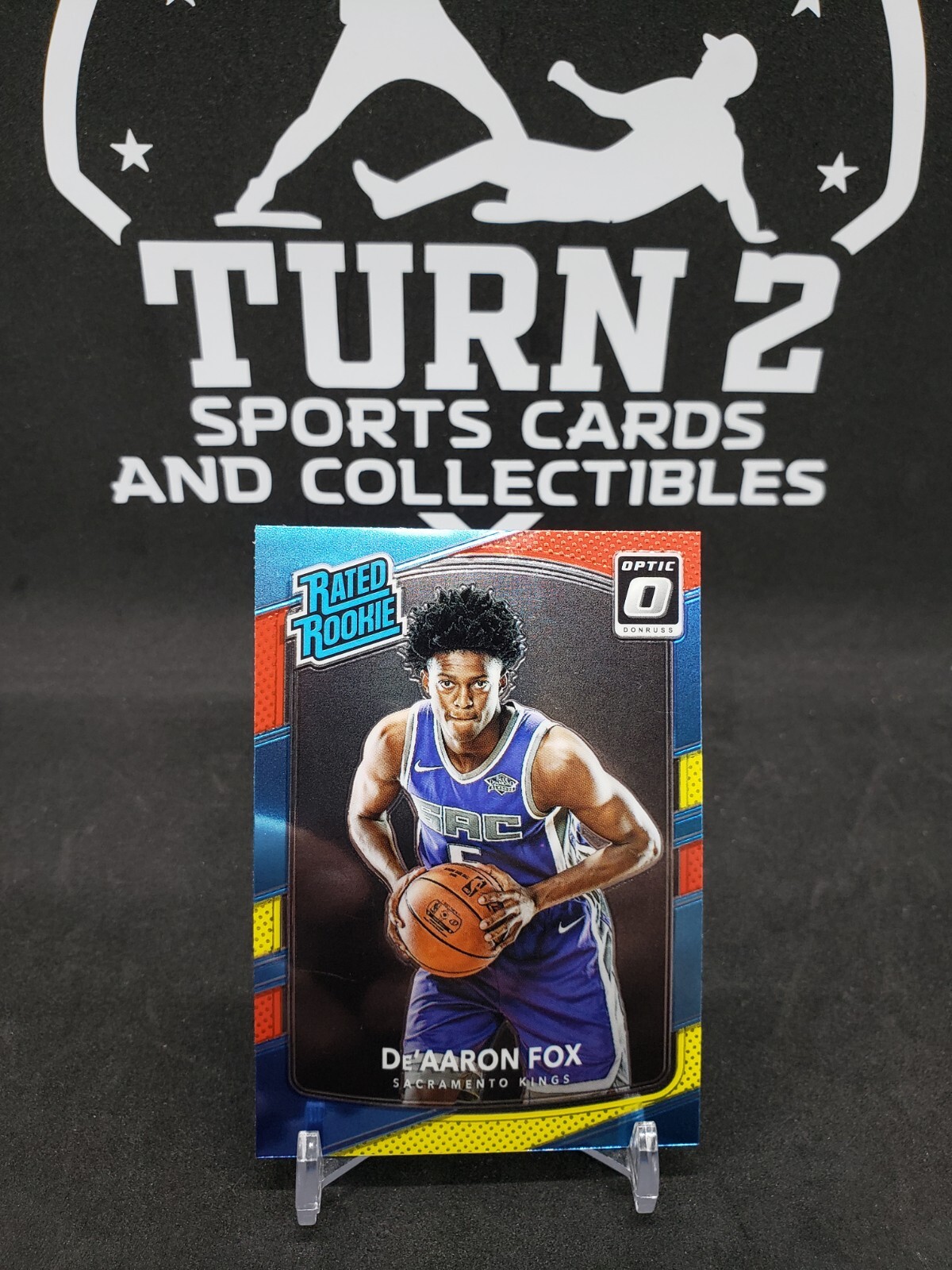 2017-18 Optic De'Aaron Fox RC Red Yellow No. 196 Sacramento Kings (A)