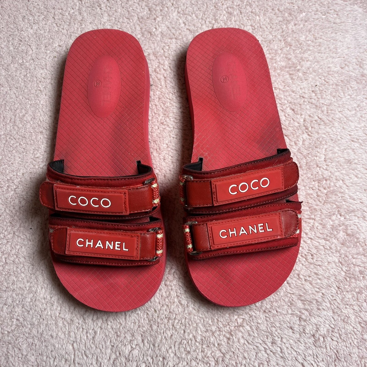 Chanel Strap Sandals Velcro Sandals Coco Chanel Slippers CHANEL