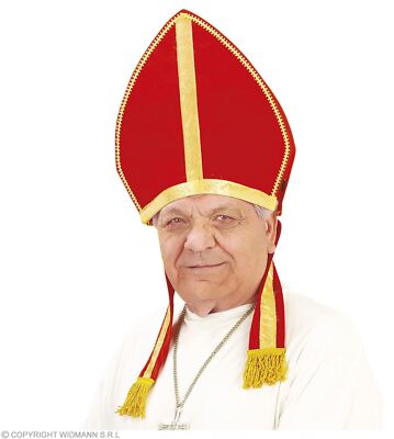 Mitra - Bischof Hut Fasching  -  Bischofhut -Kopfbedeckung Geistlicher Papst