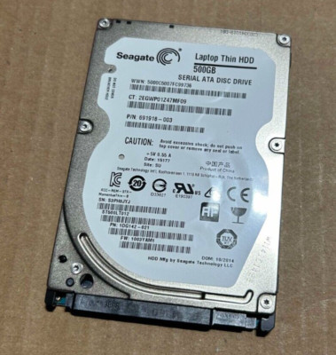 Seagate Momentus Thin ST500LT012 500 GB 2.5'' SATA III Laptop Drive HP 691918-003