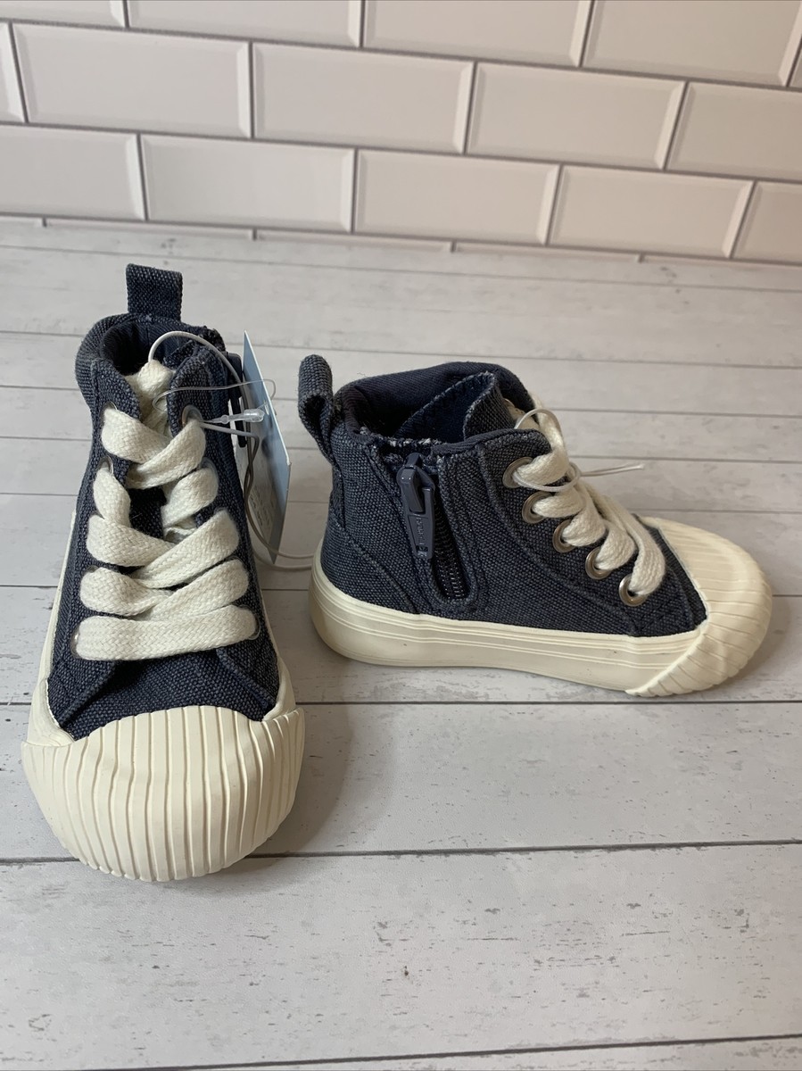 Cat Jack Toddler High Top Shoes Sneakers Blue Denim Size New