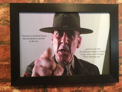 A4 framed poster from Full Metal Jacket featuring Gunnery Sergeant Hartman  Gift UK