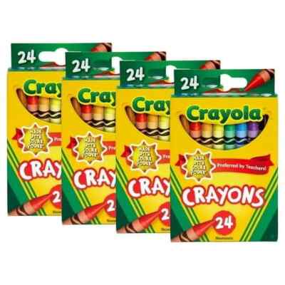 4 packs crayons Crayola 24 Count Box Non Toxic Colors Pack School