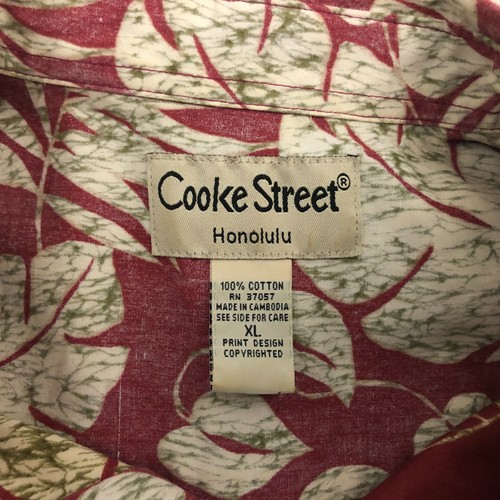 Cooke Street Honolulu Herren Hawaii Aloha Hemd XL rot geblümt 100% Baumwolle - Bild 7 von 7