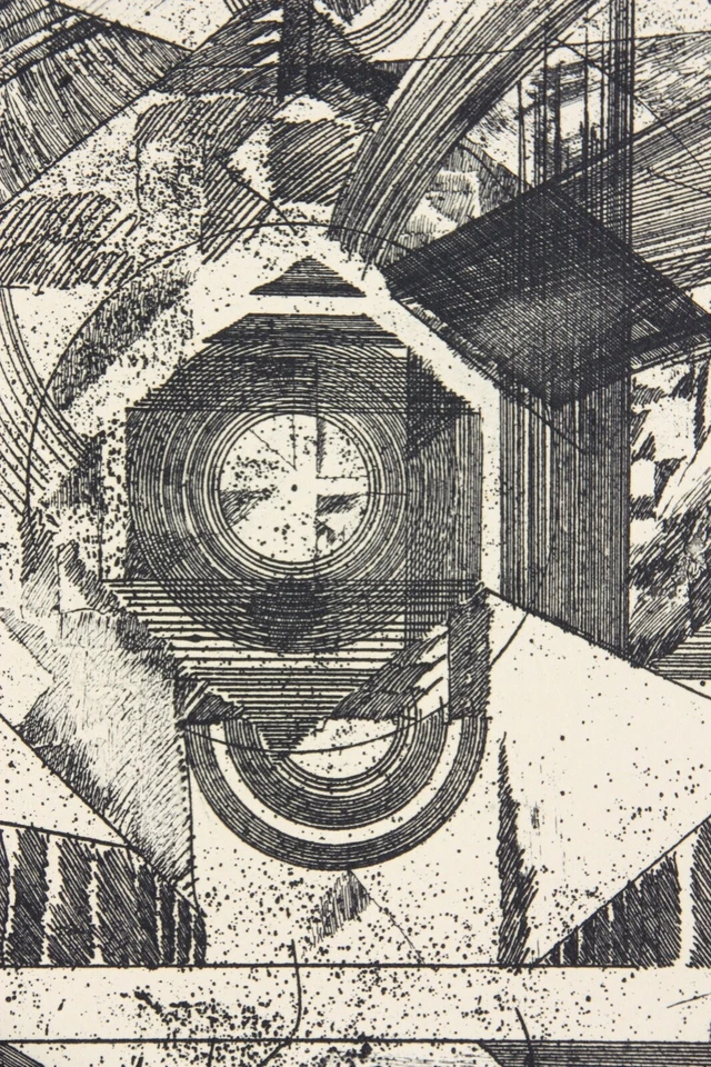 Fritz Kreidt (1936-2020), signierte Radierung, abstrakte Komposition, um 1960 - Bild 4 von 4