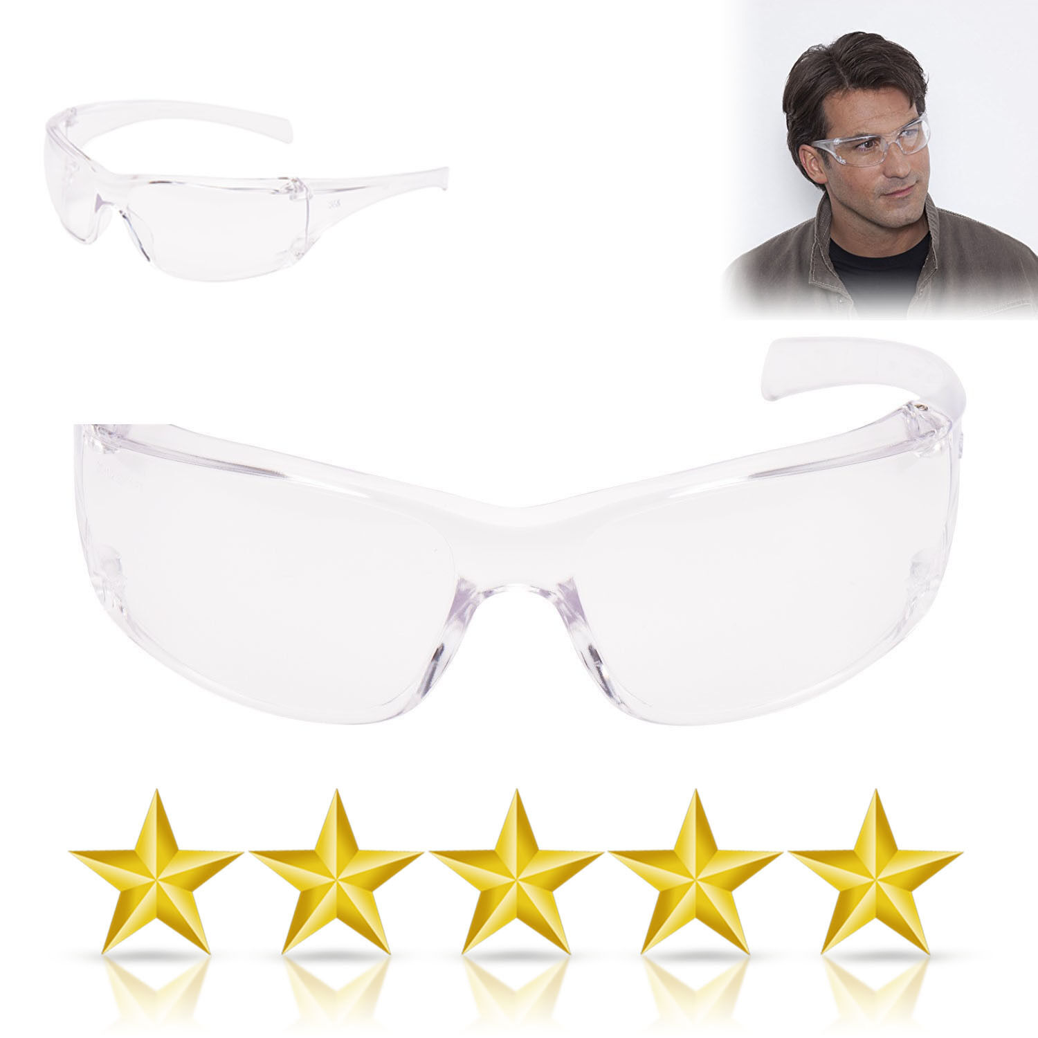 Clear Lens Eye Protection Safety Glasses EN166 Specs Work Spectacles eBay