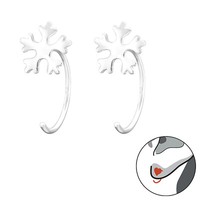 Schneeflocke Kinder OhrhäNger Ohrringe 925 Silber MäDchen Ohrstecker Schmuck