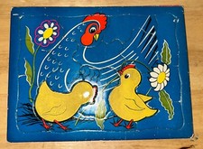 Lot Of 2 Vintage Puzzles Chicken And Kitten Made In USA